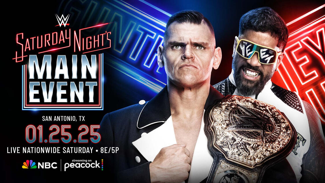 Gunther vs Jey Saturday Night’s Main Event Graphic